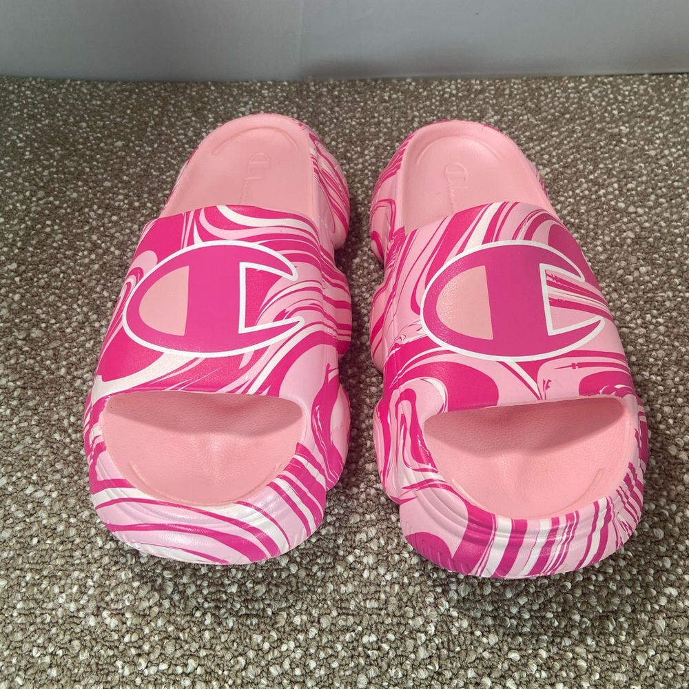Champion Pink Swirl Slide Sandals